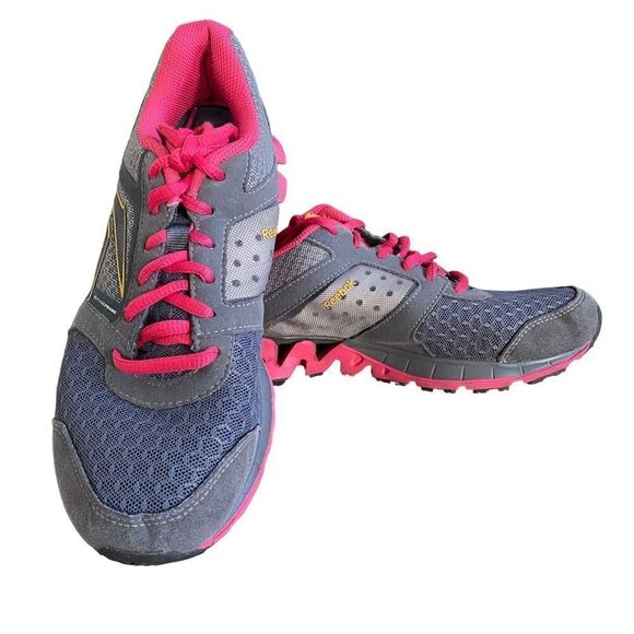 Women's Reebok Zig Tech Gray Pink Sneaker Athletic Shoe Size 6.5 - Picture 2 of 11